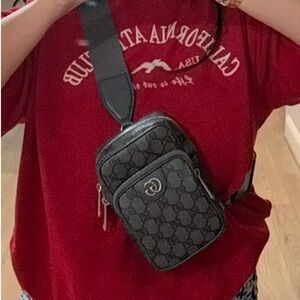 Gucci dark gray monogram fannypack
 Crossbody Bag